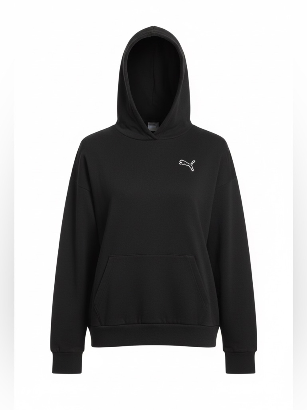 Puma Black women’s Pullover Hoodie with White Logo